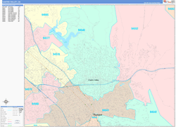 Castro Valley Wall Map Color Cast Style 2024